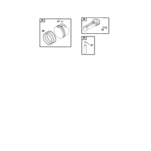Piston/Ring Set Diagram and Parts List for 12E800TO12E899  Briggs and Stratton Engine
